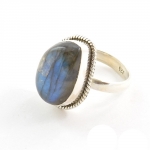 Blue fire labradorite gemstone ring jewellery